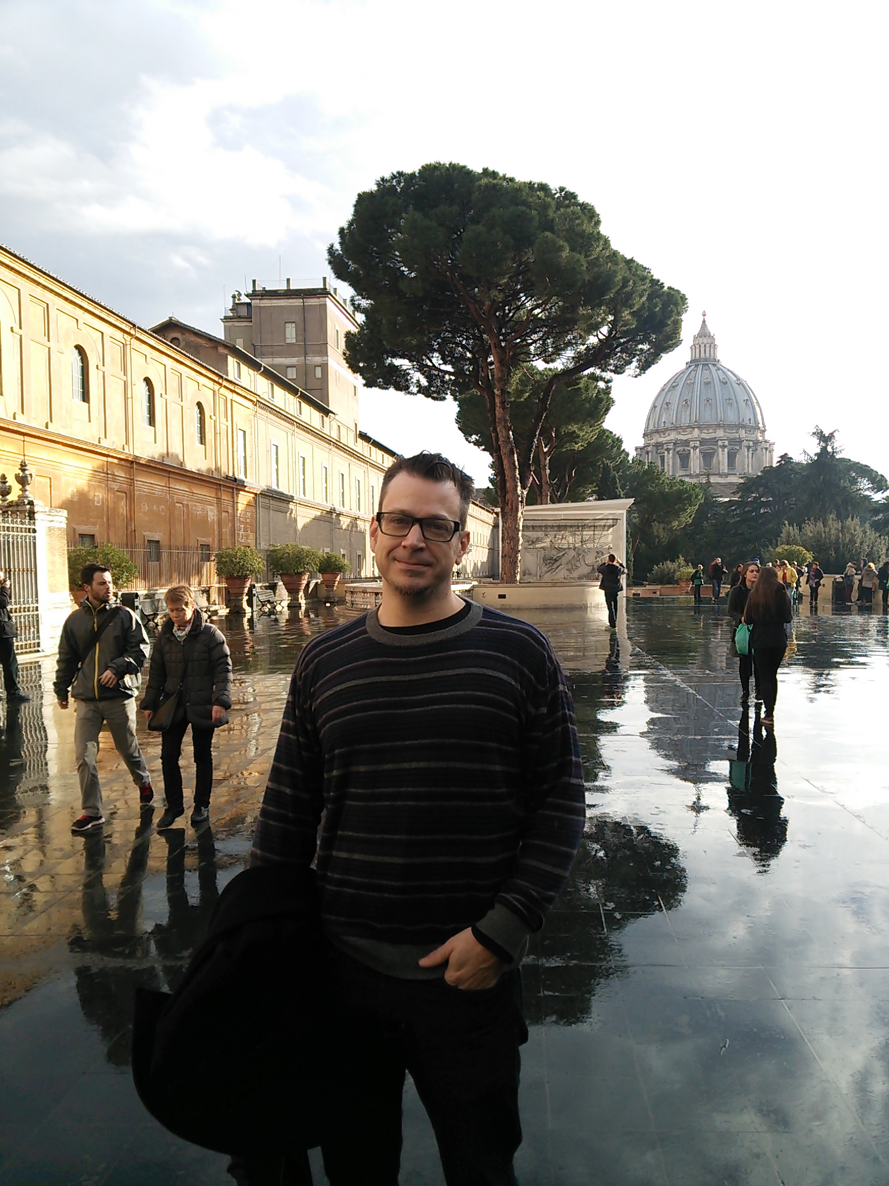In the Vatican Museums courtyard, Rome