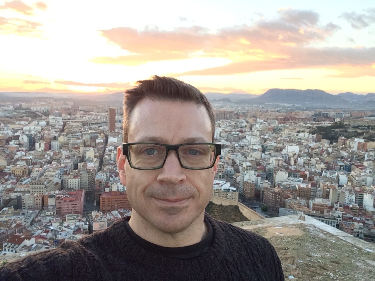 Overlooking Alicante at sunset, Spain